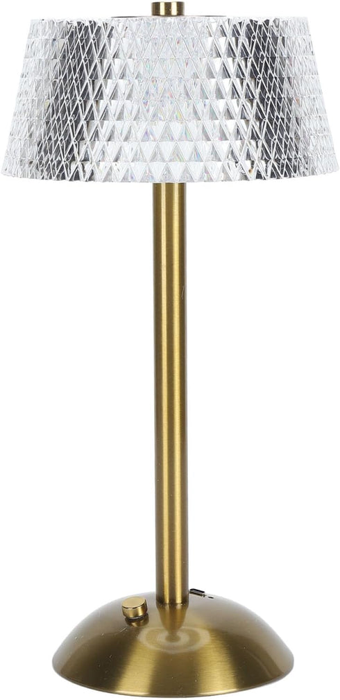 Dimmable 3 Zerodis Crystal Table Lamp Cordless LED Desk Lamp with Touch Control, Color Changing, Rechargeable Battery
