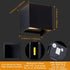 100-277V 3000K 2 6W LANFU LED Aluminum Waterproof Outdoor Wall Sconce, Outdoor Cube Square Wall Light Warm Light LEDs