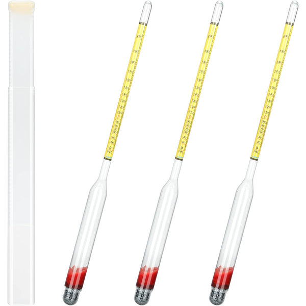 Weewooday Hydrometer Alcohol 0-200 Proof & Tralle for Liquor Distilling, 3 Pieces