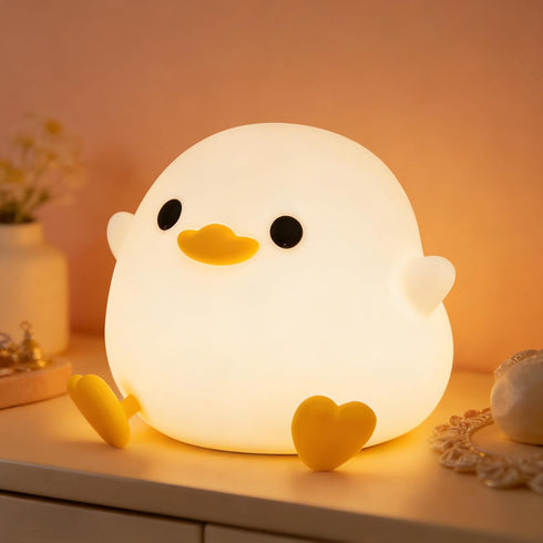 FAMIDUO Duck Night Light, Cute DoDo Duck Lamp, Squishy Silicone Dimmable Bedside