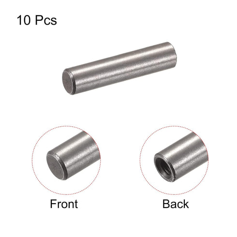 uxcell M3 10pcs 5x20mm Internal Thread Dowel Pin Chamfering Flat Carbon Steel Cylindrical Pin Bed Bookshelf Metal