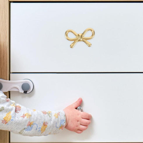 MALUGOGO Brass Bow Drawer Pulls Decorative Cabinet Handles Bronze Tone Bow-Shaped Door Handles for Shoe Cabinets