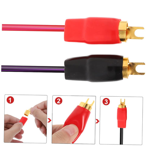 2 Pairs Speaker Wire Connector, Spade Terminal Copper Spade Wire Connectors for Automotive Electrical Wire