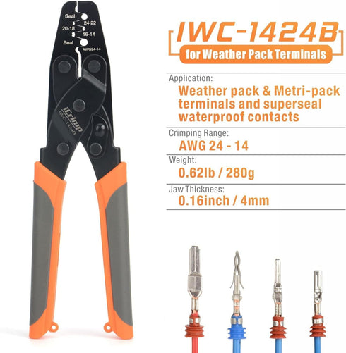 iCrimp Weather Pack Crimper Tools for Delphi APTIV Packard Weather Pack Terminals Metri-Pack Connectors for Sealed Terminals by IWISS