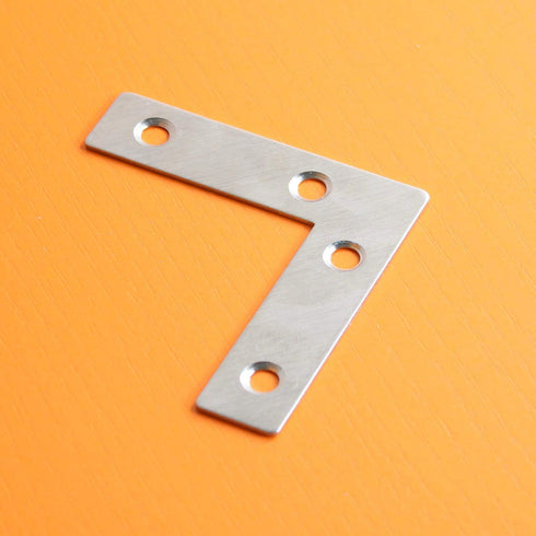 10Pack(60x60mm) Stainless Steel L Shape Flat Corner Brace Bracket for Wood, Metal Fixing Joining Support Brace