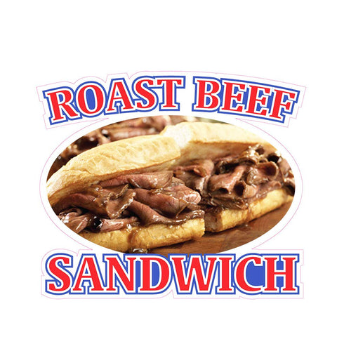 JHall Graphics Roast Beef Snadwich Concession Restaurant Food Truck Die-Cut Vinyl Sticker 8"