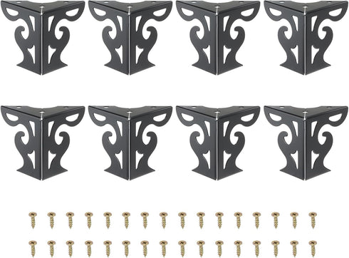PATIKIL 3 Inch Hollow Out Furniture Legs, Set of 8 Modern Metal
