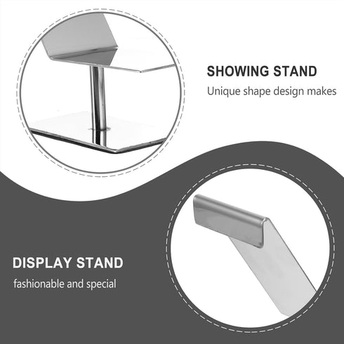 Cabilock Stainless Steel Shoe Display Stand for High Heels Mirror Finish Desktop Shoe Rack Holder for Womens Pumps