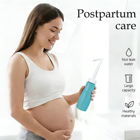 Nozzle, 350ml Portable Bidet for Travel Peri Bottle Postpartum Handheld Bidet sprayers, Retractable Storage Bag