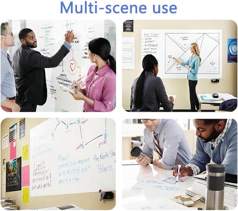 Magnetic Dry Erase Whiteboard Paper, 12" x 18" Self Adhesive for Office, Kitchen Fridge, Kids Drawing with Accessories