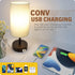 Yarra-Decor Bedside Lamps with USB Port - Touch Control Table Lamp Set of 2, Round Grey Fabric Shade