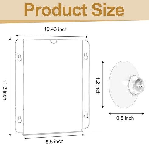 Sahasea 8.5 11, 2 Packs Acrylic Window Sign Holder Suction Cups x Clear Frames Wall Mount Advertising Signage Sign
