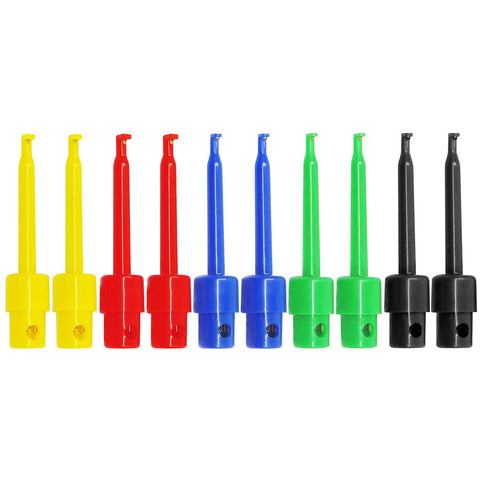 PAGOW 10pcs Multimeter Test Hook Clip, Colorful Test Probe for Testing Electronic Components