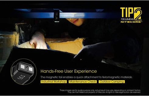 2 (TIP2) 720 Nitecore TIP Keychain Flashlight, Lumen LED High Lumen USB Rechargeable for EDC Pocket with LumenTac