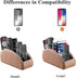 5 All-in-One Leather TV Remote Control Holder with Compartments Nightstand Desktop Air Conditioner Media Player Remote