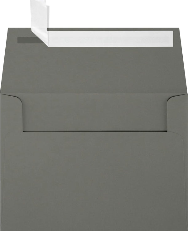 LUXPaper A6 Invitation Envelopes | 4 3/4" x 6 1/2" | Peel & Press | 80lb. Text | Smoke Gray | 50 Qty