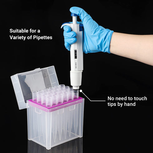 FOUR E'S SCIENTIFIC 5ml Pipette Tips, Universal 5000ul Sterile Tips Racked, RNase/DNase Free, Autoclavable