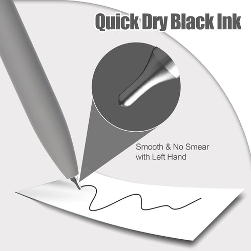 Retractable Black Ink Pens, Cute Gel Click Pens with No Smear & Bleed, Smooth Note Taking Journaling Pens (12 Count)