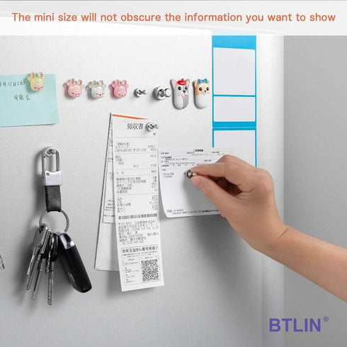 BTLIN Mini Strong Fridge Magnets, 32 Pack Magnetic Push Pins for Kitchen Refrigerator, Whiteboard & Office