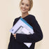 Wisdompro Zipper Pouch, 4 Packs Durable Letter Size Waterproof Mesh File Bag, Document Organizer - Pink/Blue