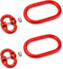 QWORK Chain Link Connectors Set, 4 Set 3/8" 7100 lbs Lock and 2 Pcs 5/8" 6600 lbs Link, Grade 80 Steel, Red