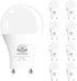 GU24 LED Light Bulb, A19 Shape, 9W (60W Equivalent), 5000K Daylight, 800 Lumens, Dimmable, 8-Pack