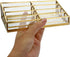 Hipiwe 8 Countertop Glass Business Card Holder Stand Slot Name Cards Display Storage Holder Gold Metal Business Cards