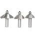 4pcs 60 Set,1/2" Shank,3/16",5/8",3/4" 7/8" Degree Chamfer Bit and Cutting Depth, Horse Nose Router Bits,Eased Eage