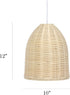 PT1007-NAT Elegant Designs Elongated Coastal Dome Rattan Downlight Pendant, Natural