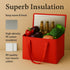 2-Pack musbus XL-Large Insulated Grocery Shopping Bags, Red, Reusable, Heavy Duty, Zipped