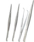 4Pcs 304 Stainless Steel Tweezers 6" 7" 8" 10" Tweezers with Precision Serrated Tips, Non-slip Multitool Tweezer for Jewelry Hobby Crafts Cooking Industrial Electronic Tweezers Tools