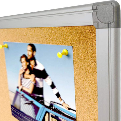BESTBOARD Heavy Duty Cork Bulletin Board, 24 x 36 inch, Silver Aluminum Frame for Homes or Offices