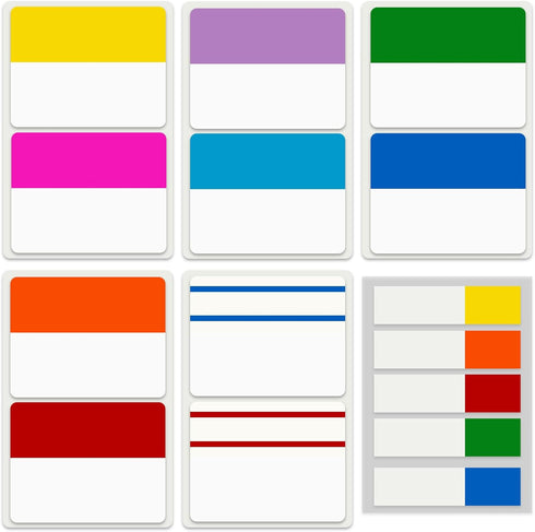 ELII 300 Pcs 2 Inch Sticky Index Tabs, Colorful Writable Transparent Book Tabs for Notebooks and Annotating
