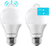 LUXRITE A19 LED Motion Sensor Light Bulbs, 60W Equivalent, Motion Activated Dusk to Dawn Sensor, 5000K Bright White, 2