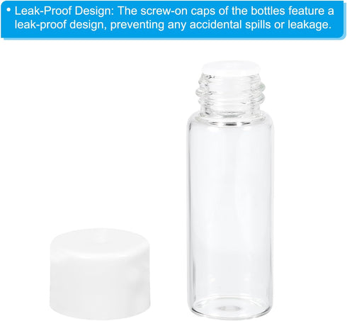 PATIKIL 5ml Essential Oil Bottles, 50 Pack Clear Glass Vials with Orifice Reducer and Screw Cap