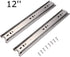 3 (12 inches Stainless Steel Drawer Slide Rail, Sections Full Extension Soft Close Drawer Slides Glide Device Furniture