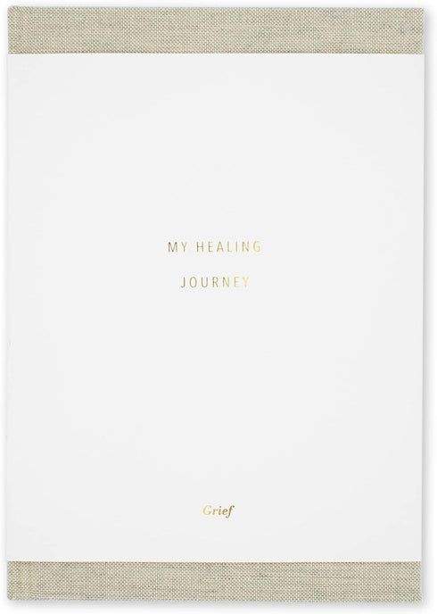 Promptly Journals, My Grief Journal: A Healing Journey (Wheat, Linen) | Guided Journal for Grief and Loss