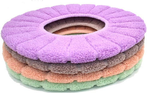 Renashed 4 Pcs Soft Toilet Seat Cover Pad Thicker Washable Cloth Different Colors