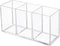 Clear Acrylic 3 Compartment Pencil Pen Holder, Cute Office School Pen Organizers, Makeup Storage Supplies, Pen Cup