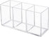Clear Acrylic 3 Compartment Pencil Pen Holder, Cute Office School Pen Organizers, Makeup Storage Supplies, Pen Cup