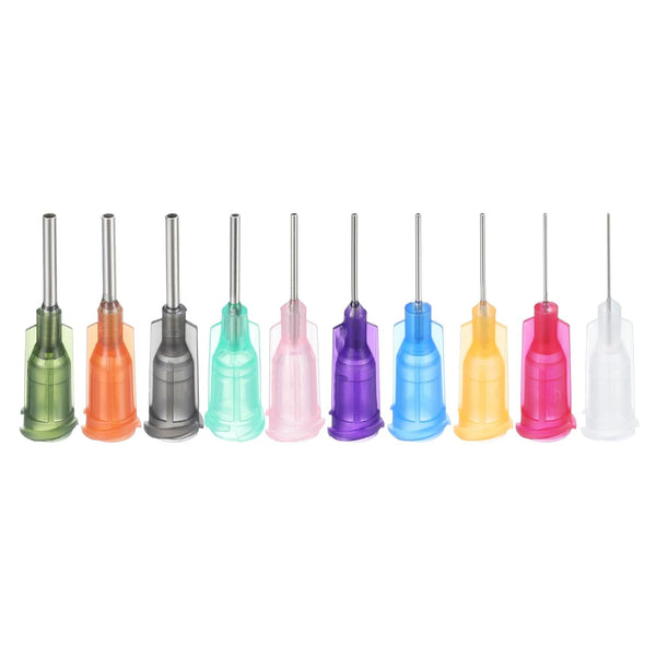 PATIKIL 11Pcs Dispensing Needle Tip 14/15/16/18/20/21/22/23/25/27Ga x 0.5 Inch Blunt Tip Luer Lock Multicolored Glue
