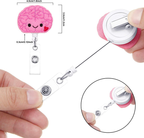 WILLBOND Cute Felt Nurse Badge Reel, 3 Pieces ID Alligator Clip for Doctor, Teacher, RN, CNA, LPN, LVN, Medical Worker