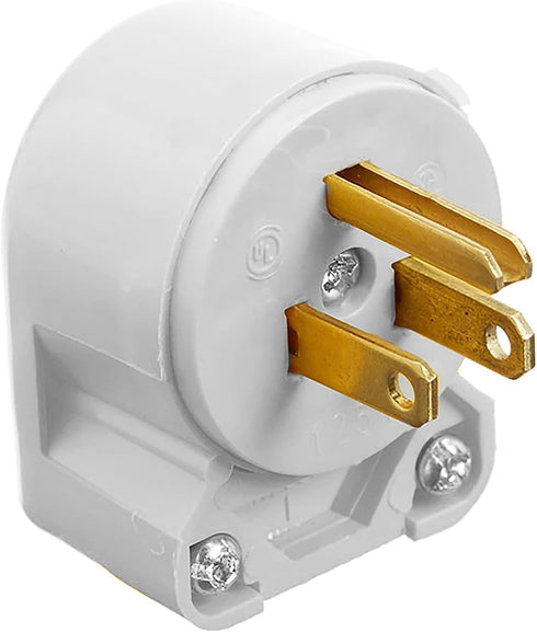 Legrand Pass & Seymour 4867ANWCC10 15 Amp 125V Medium Duty Nylon Angle Plug, NEMA 5-15P, White