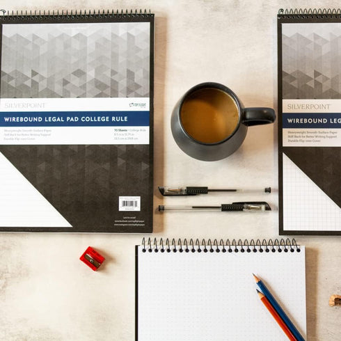 Top Flight 8.5 11.75 Inches, 70 (51073) Silverpoint Top Wire Legal Pad, College Rule, Heavy Back, x Sheets, Protective