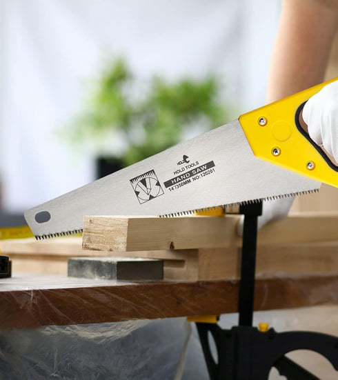 DOWELL 14 in Hand Saw, 11 TPI Fine Cuts Wood Saw for Sawing, Trimming, Gardening, Sharp Blade