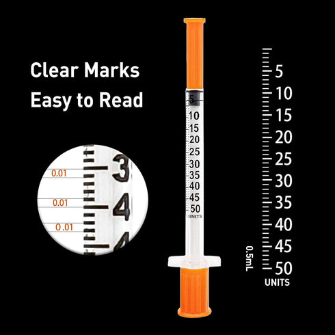 0.5mL/CC 31G 5/16in 8mm 100PACK for Lab Refilling Supplies, Industrial Dispensing, Measurement,Individually Wrapped