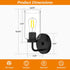 1-Light Zevluck Wall Sconce, Modern Wall Light Fixtures with Clear Glass Shade, Matte Black Bathroom Vanity Light
