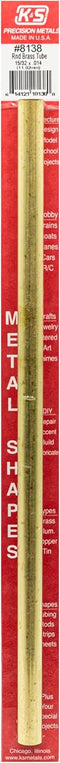 K & S Precision Metals 8138 Round Brass Tube, 15/32" OD