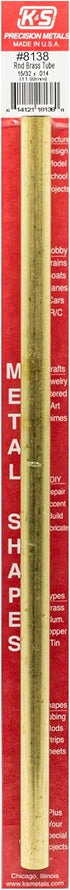 K & S Precision Metals 8138 Round Brass Tube, 15/32" OD