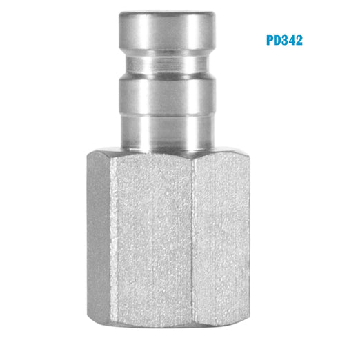 PD342 Series PD Steel Test Port and Diagnostic Equipment Quick Nipple, 1/8" Body Size, 1/4"-18 NPTF Thread Size, 1.63"